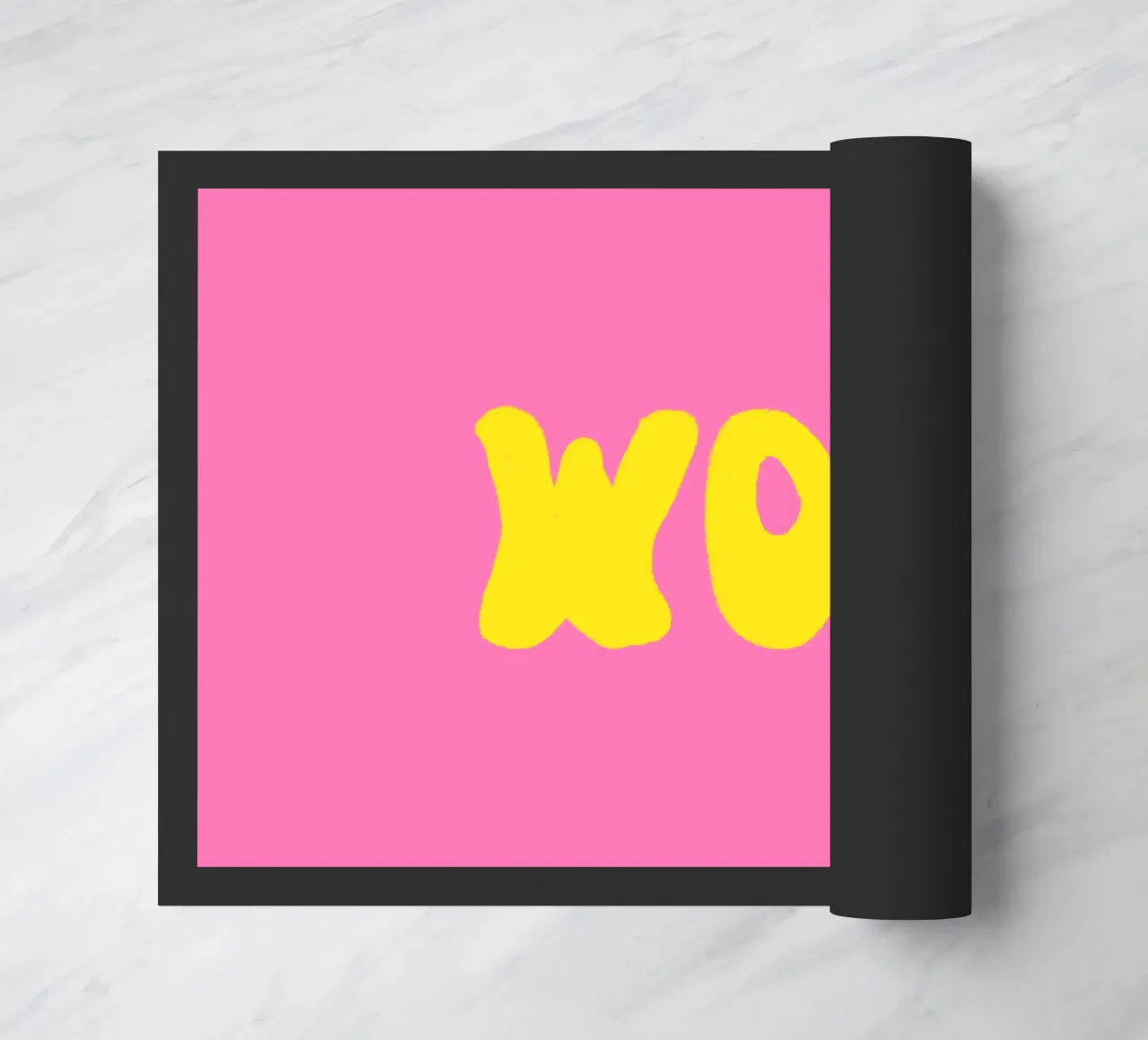 Scritta WOW giallo su rosa zerbino da Alisa Knöß