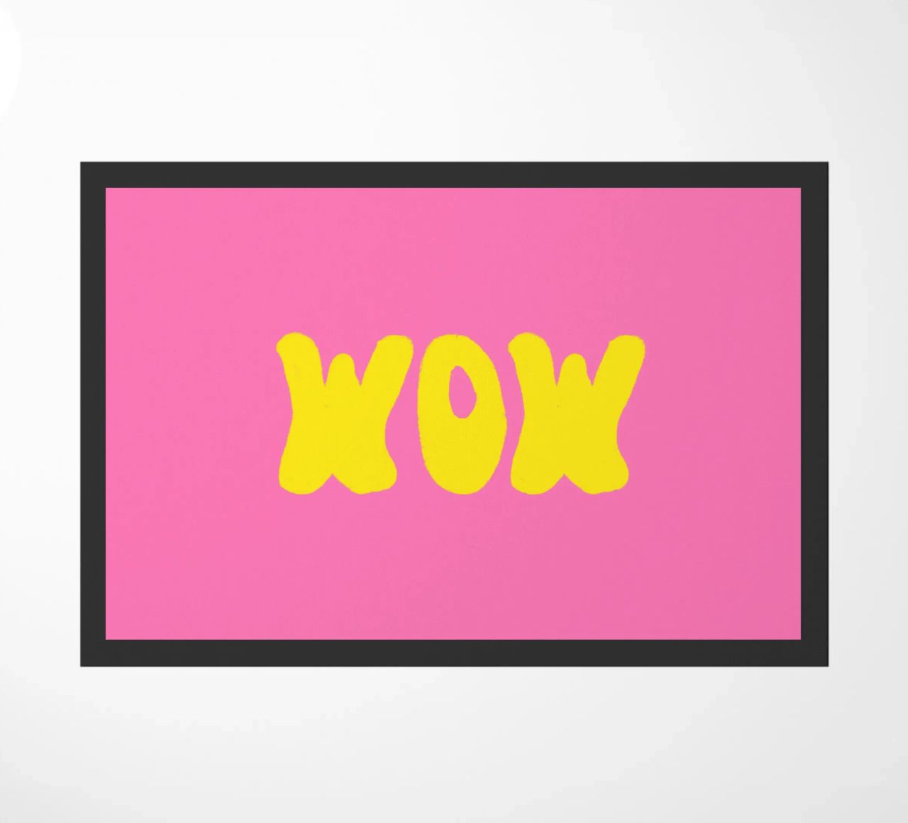 Scritta WOW giallo su rosa zerbino da Alisa Knöß