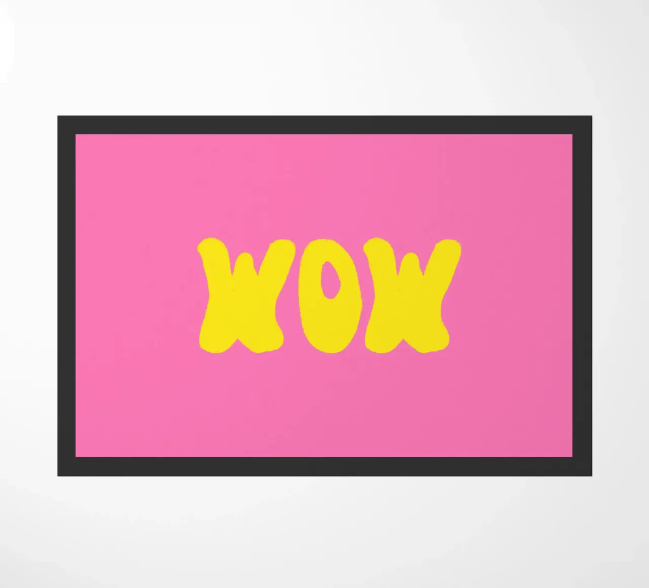 Scritta WOW giallo su rosa zerbino da Alisa Knöß