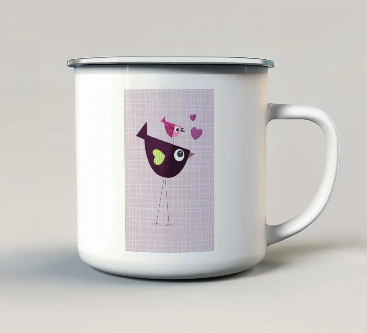 Love Birds tazza in smalto da JaySan Studio