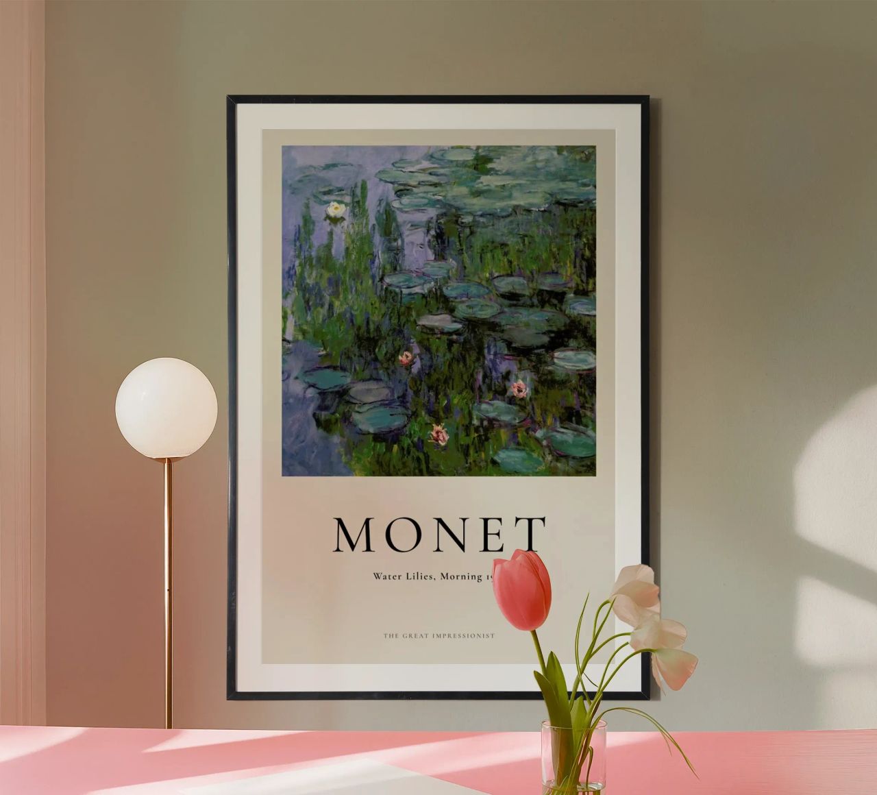 Monet - Water Lilies, Morning Poster von ARTOTHEK
