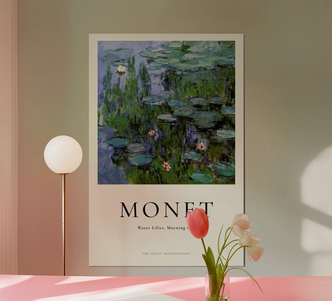 Monet - Water Lilies, Morning Poster von ARTOTHEK