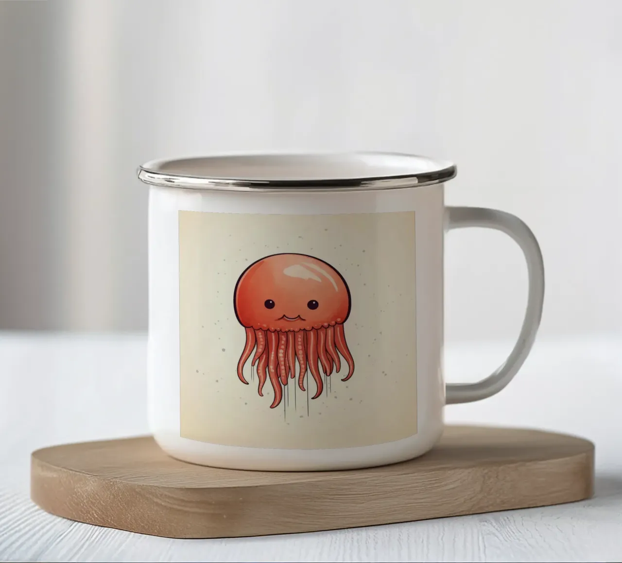 Medusa retrò tazza in smalto da Funny Animals