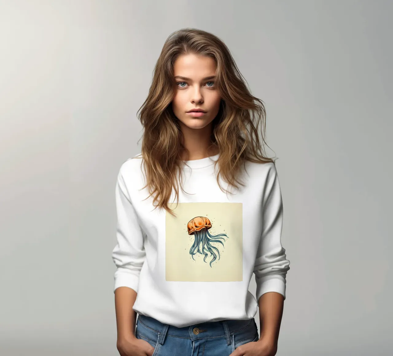 Cartoni animati retrò Funny Cute Jellyfish felpa da Funny Animals