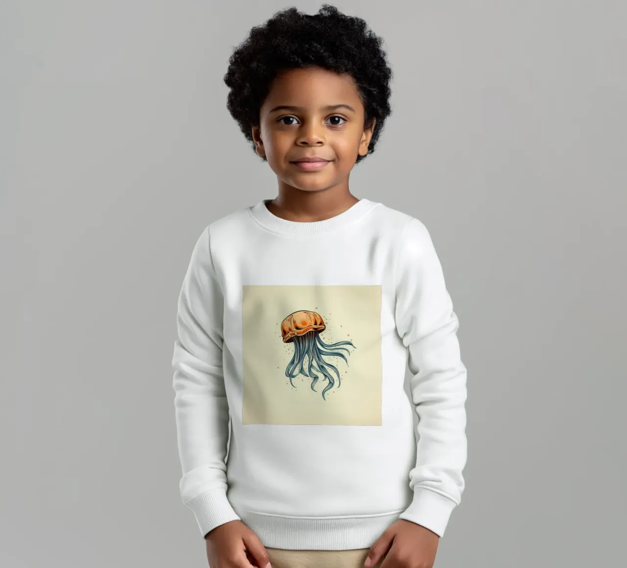 Cartoni animati retrò Funny Cute Jellyfish felpa bambino da Funny Animals