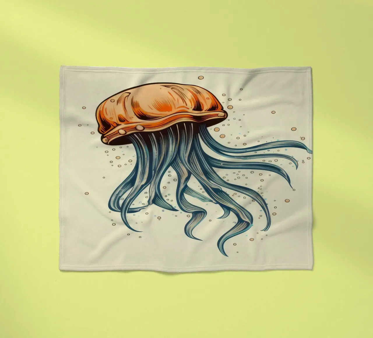 Cartoni animati retrò Funny Cute Jellyfish coperta in pile da Funny Animals