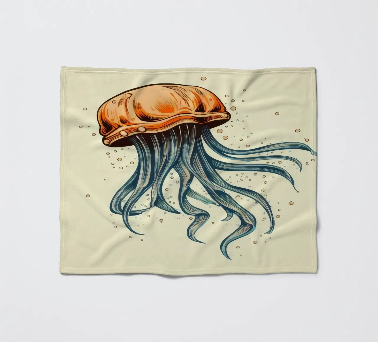 Cartoni animati retrò Funny Cute Jellyfish coperta in pile da Funny Animals