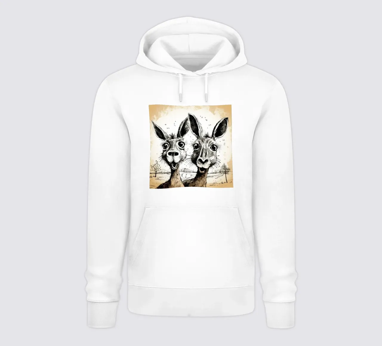 Duo di canguri retrò felpa con cappuccio da Funny Animals