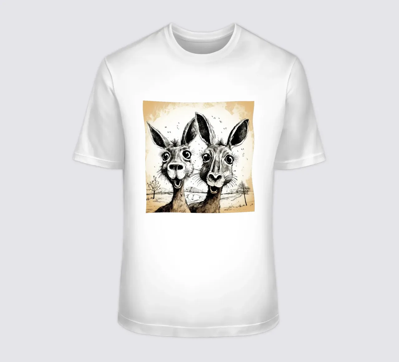 Retro Känguru Duo T-Shirt von Funny Animals