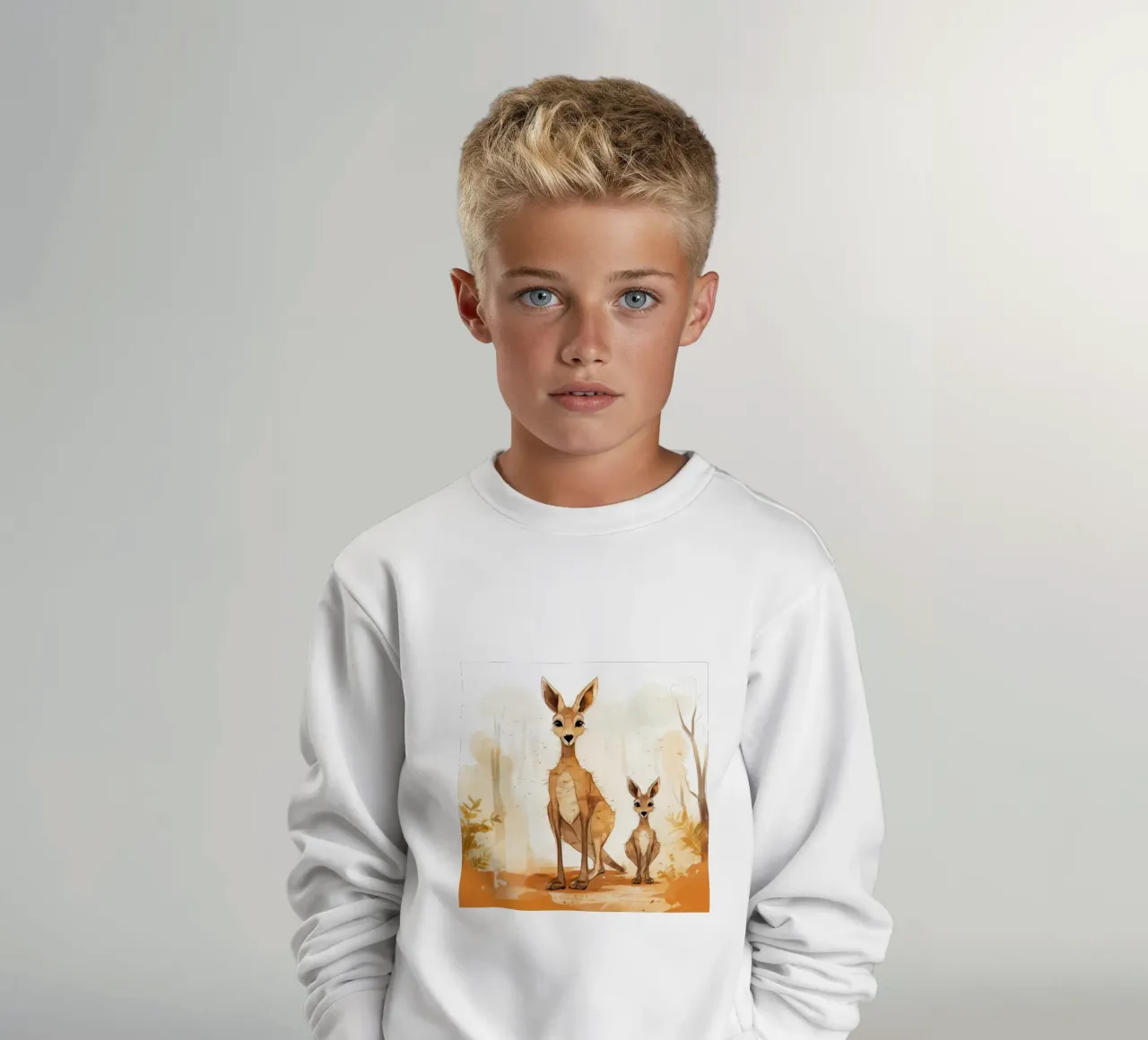 Retro Kangaroo Duo kids sweatshirt by Funny Animals