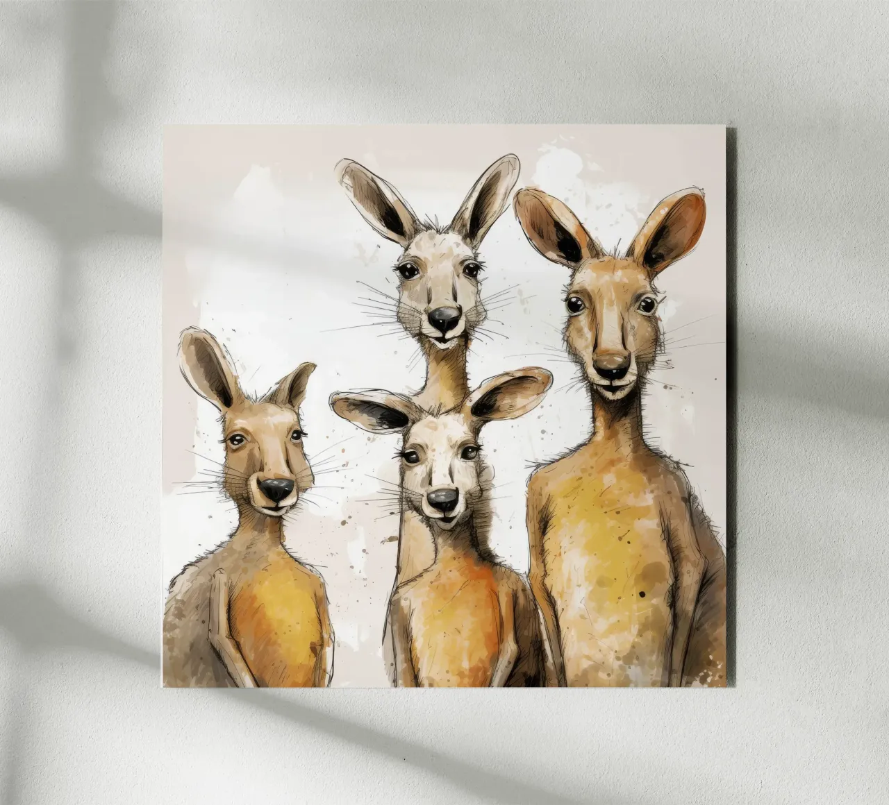Retro-Känguru-Bande Alu-Dibond von Funny Animals