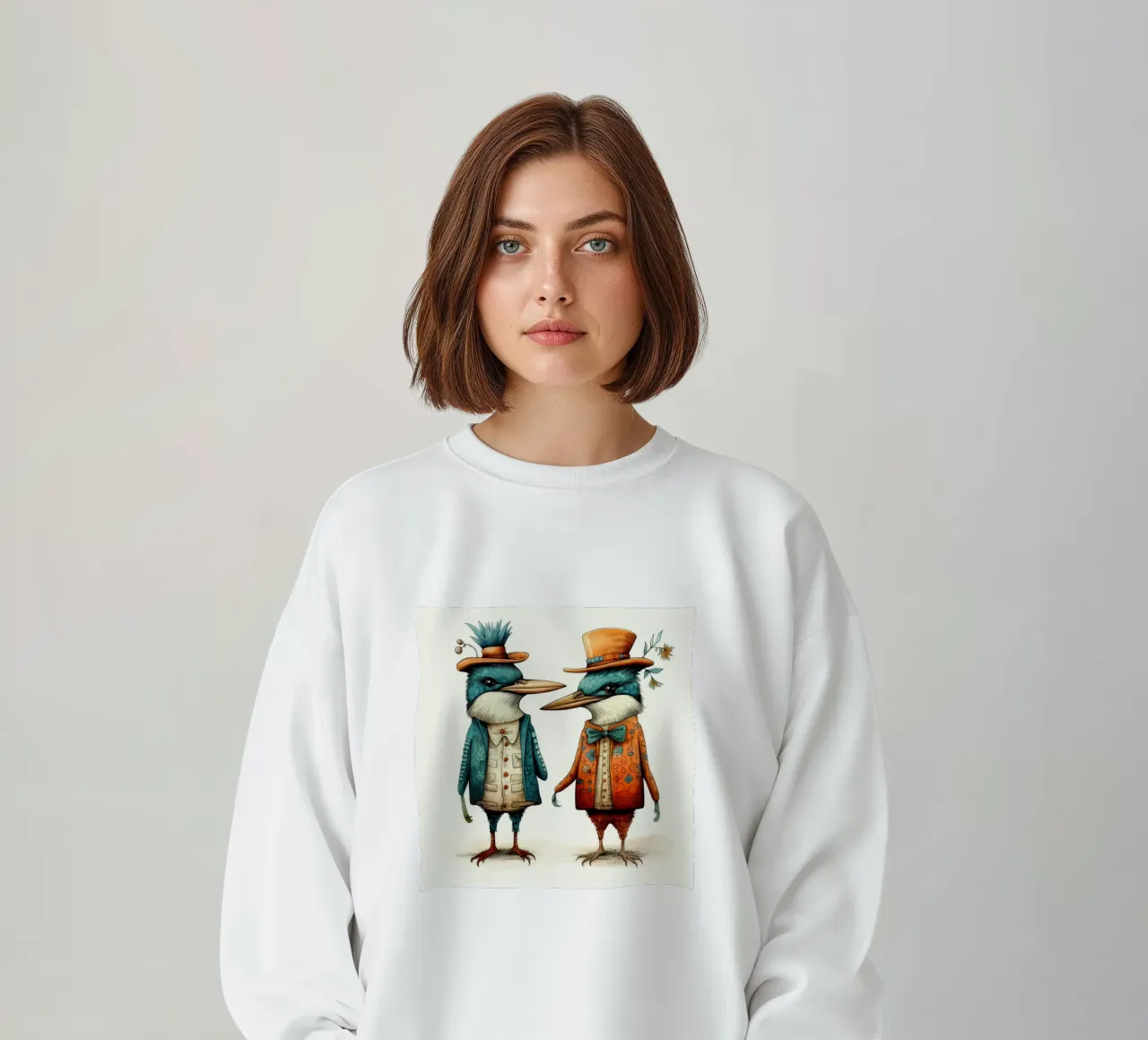 Duo di martin pescatore retrò felpa da Funny Animals