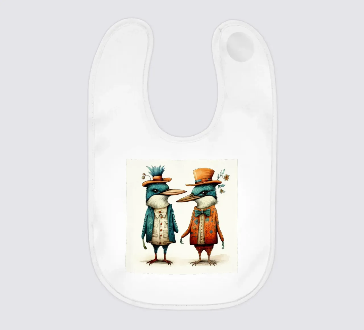 Duo di martin pescatore retrò bavaglino da Funny Animals