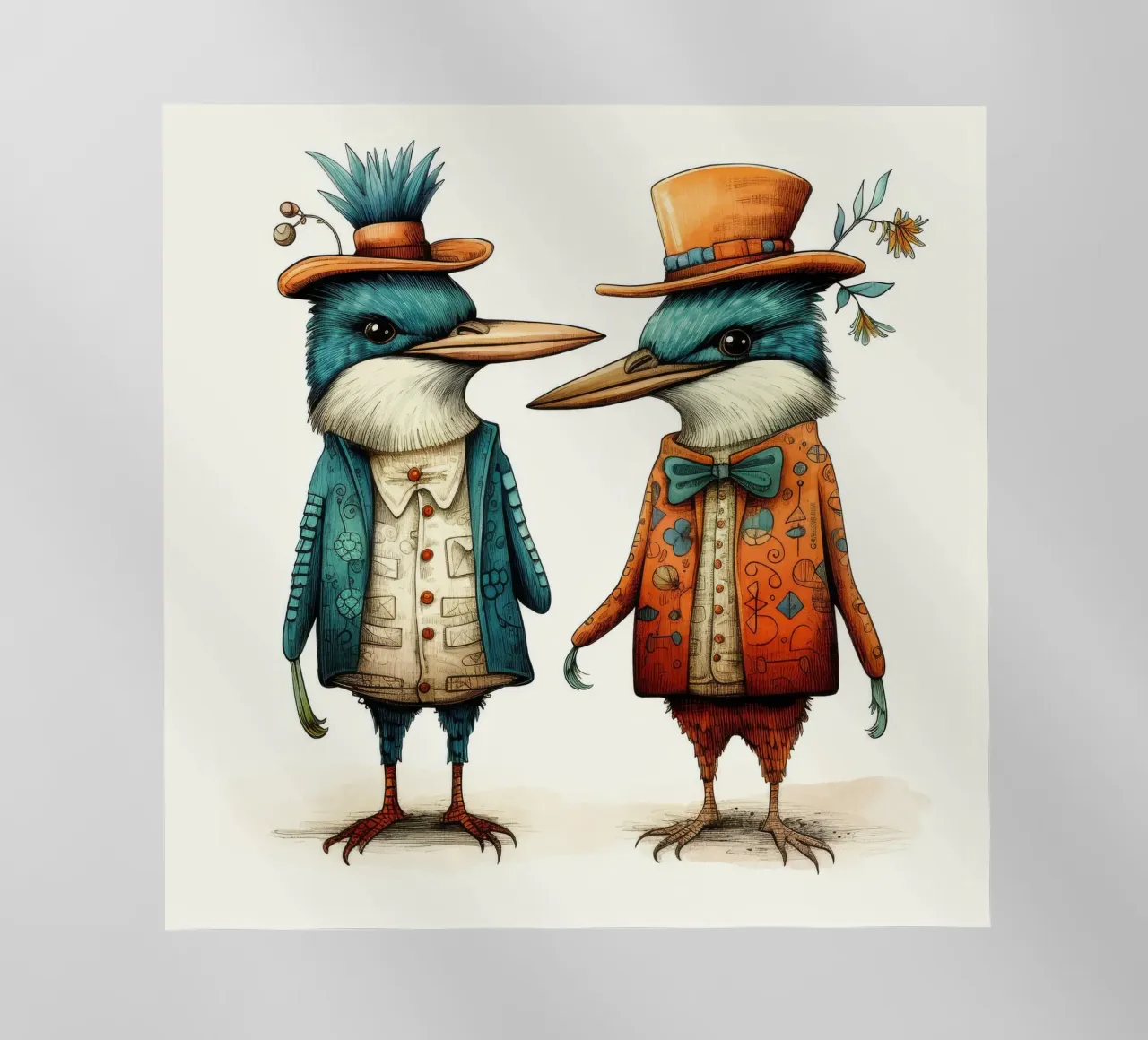 Duo di martin pescatore retrò pellicola backlit da Funny Animals