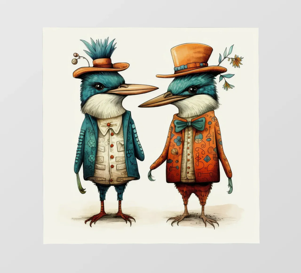 Duo di martin pescatore retrò pellicola backlit da Funny Animals