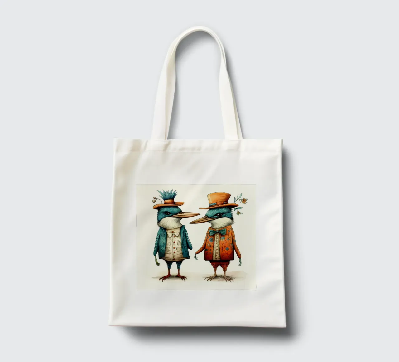 Retro Kingfisher Duo tote bag by Funny Animals