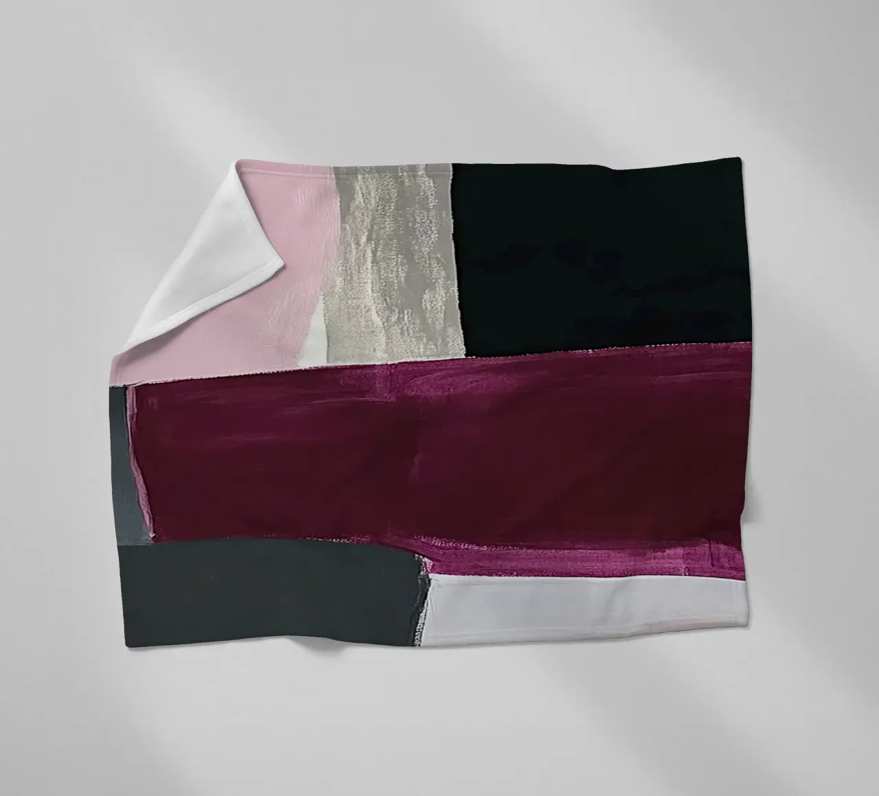 Zwischenräume in Pink und Burgund Fleecedecke von Euphoria Theresa