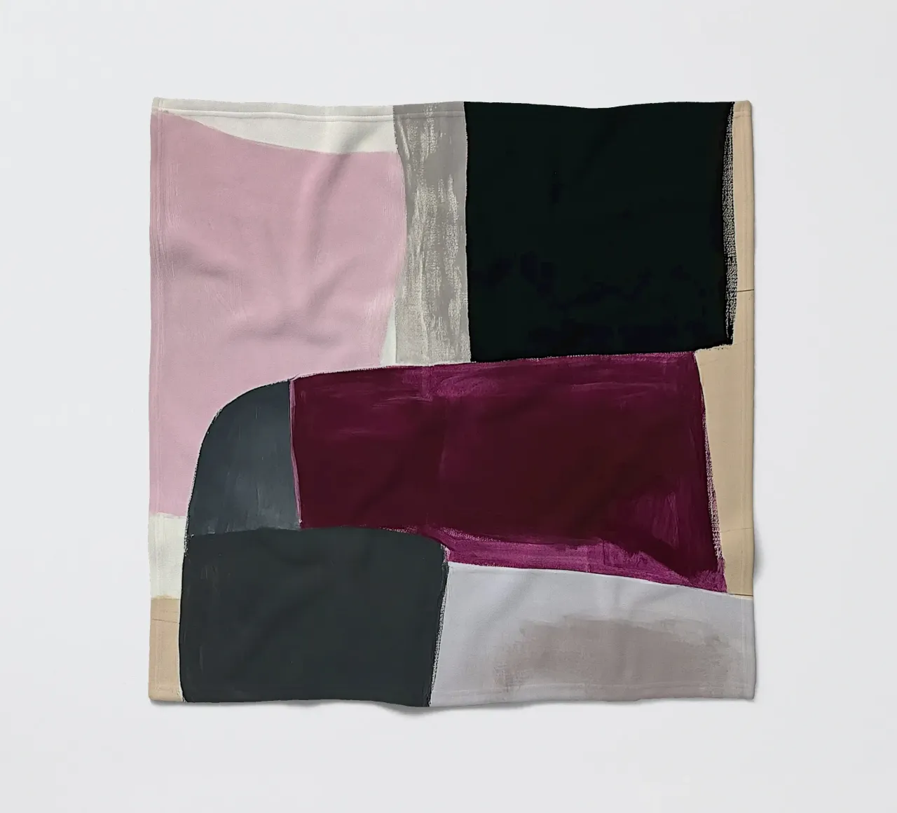 Zwischenräume in Pink und Burgund Fleecedecke von Euphoria Theresa