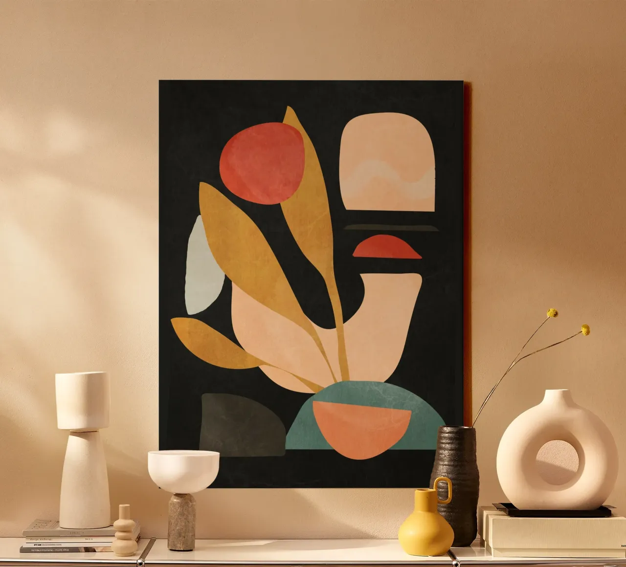 Abstracte vormen 20A canvas met Baklijst van ThingDesign
