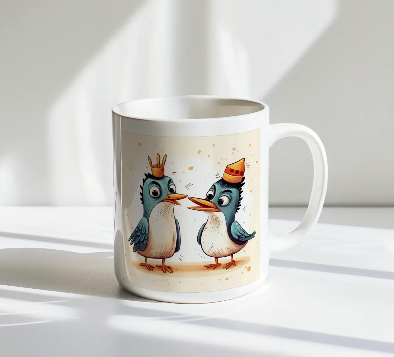 Retro Kingfisher Duo ceramic mug by Funny Animals