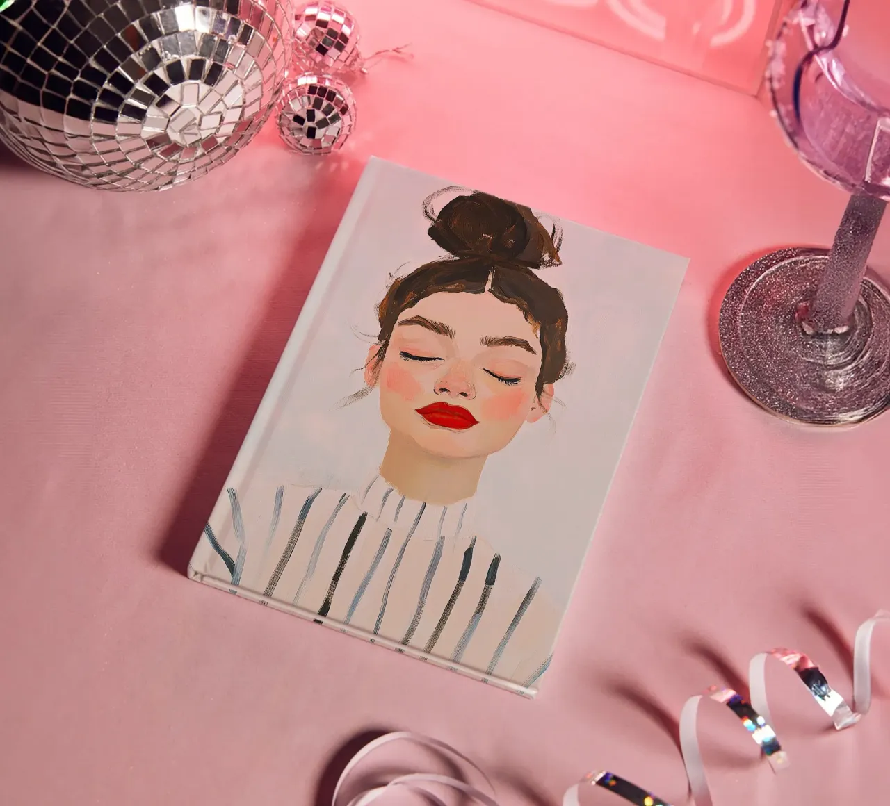 Delicate portrait of a girl with a bun notebook by Euphoria Theresa
