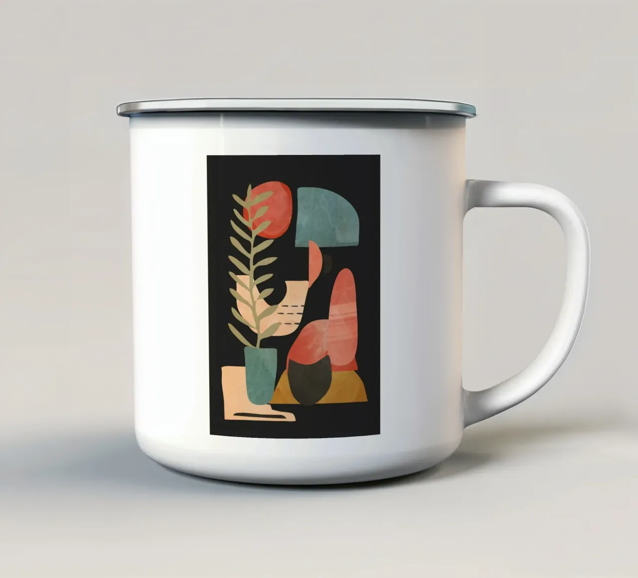 Formas abstractas 21A taza de esmalte de ThingDesign