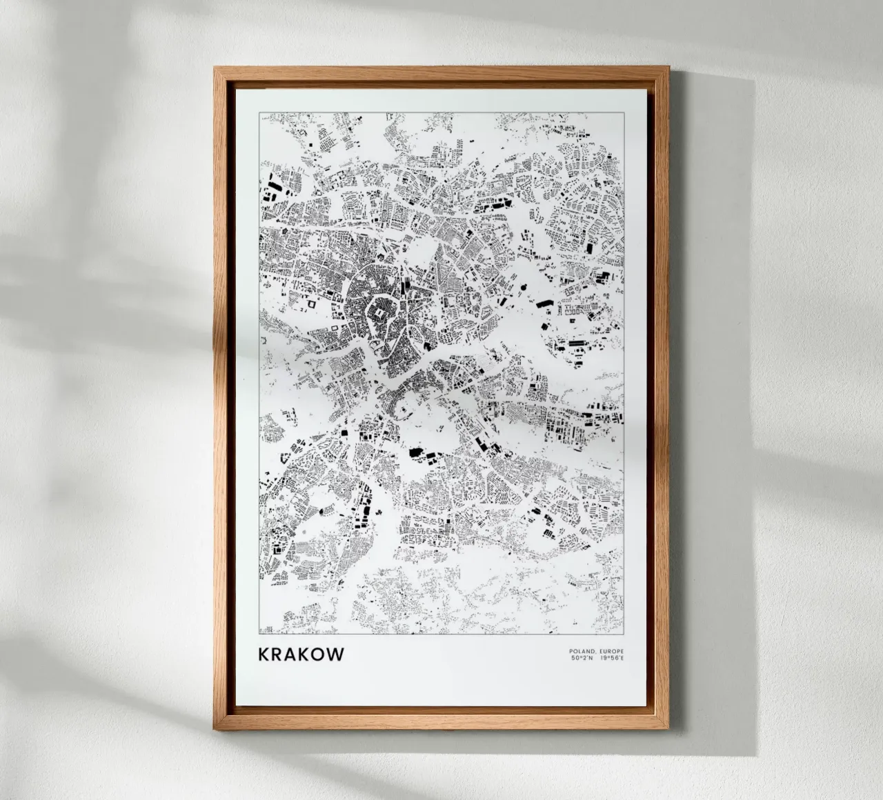 Krakow tela con Cornice a cassetta da The Cartography Collection