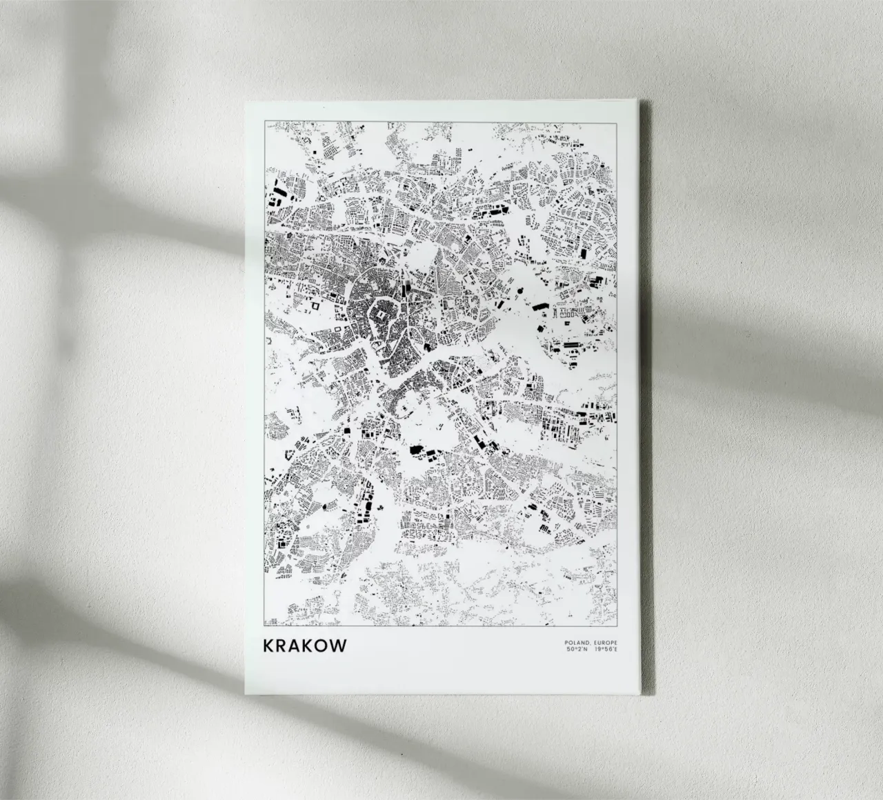 Krakow tela con Cornice a cassetta da The Cartography Collection