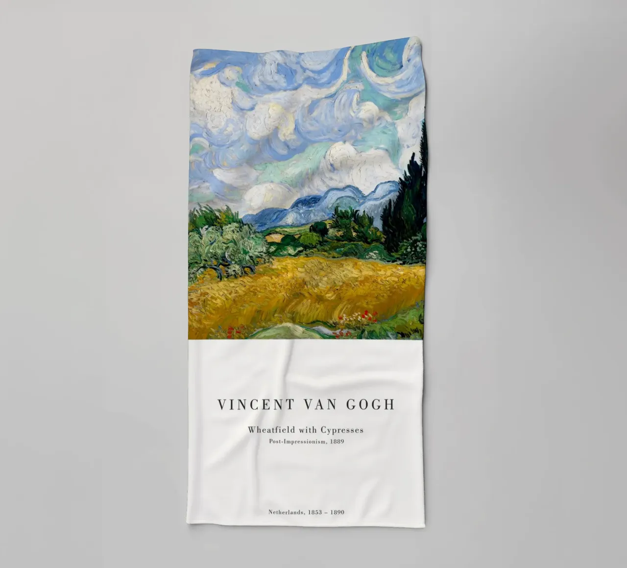 Van Gogh - Crop field with cypresses towel by Old Masters
