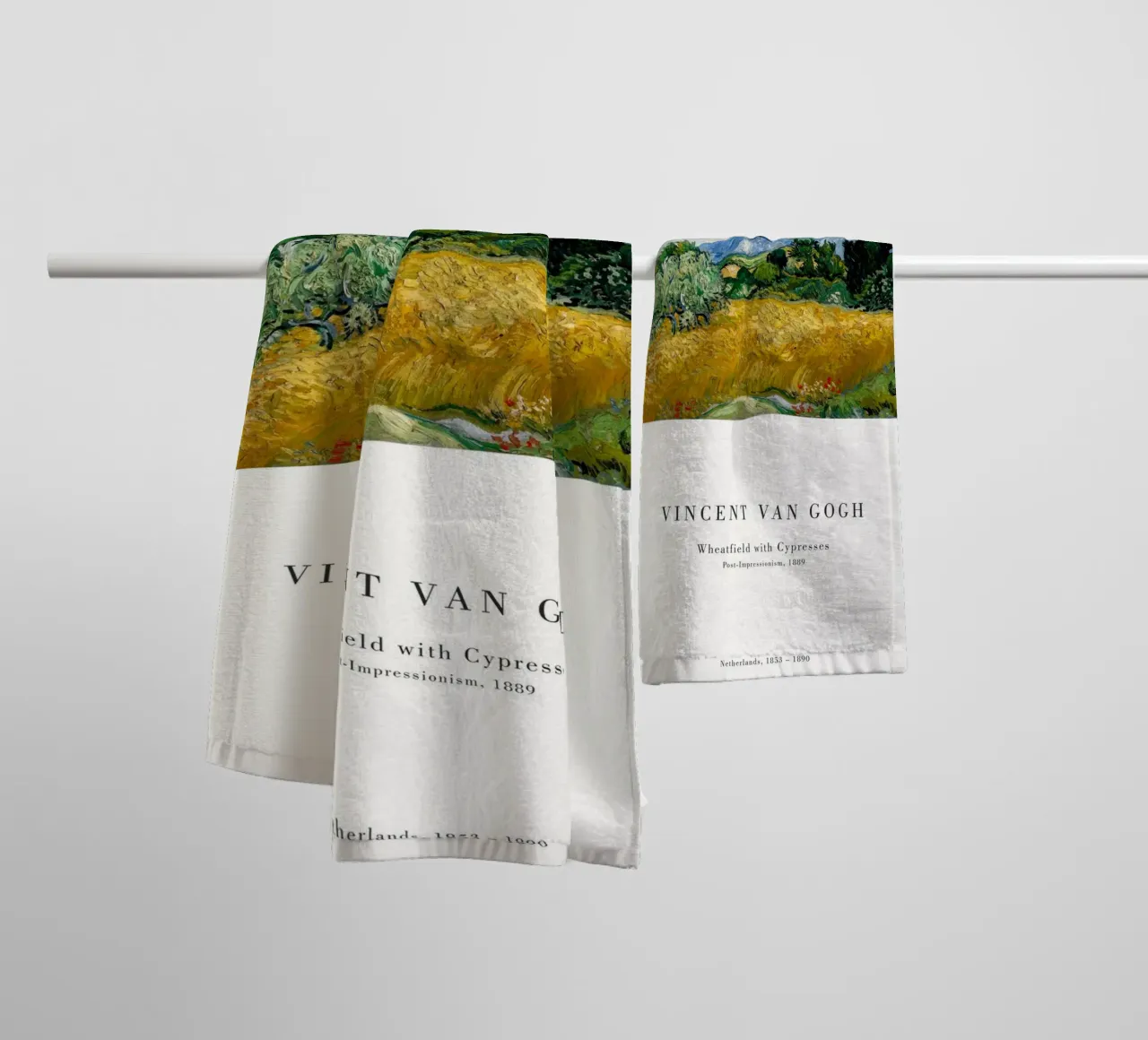 Van Gogh - Crop field with cypresses towel by Old Masters