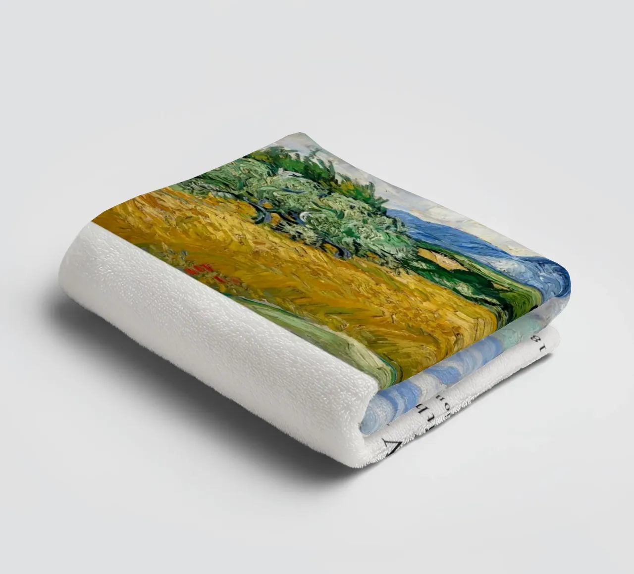 Van Gogh - Crop field with cypresses towel by Old Masters