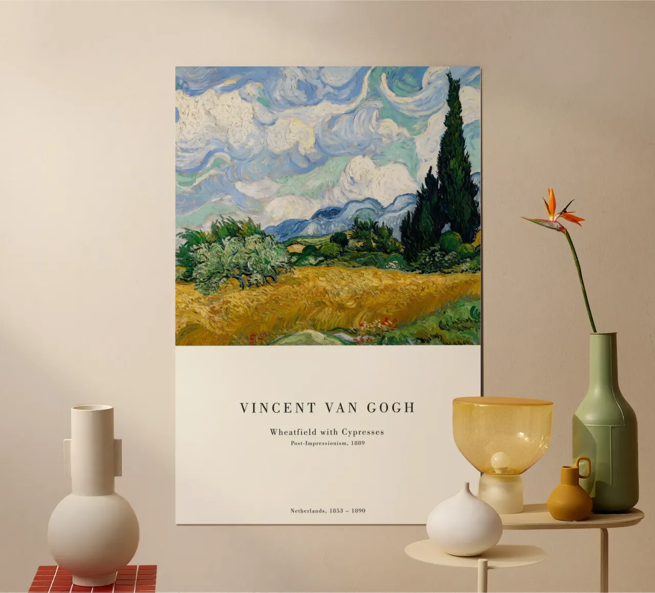 Van Gogh - Crop field with cypresses poster by Old Masters