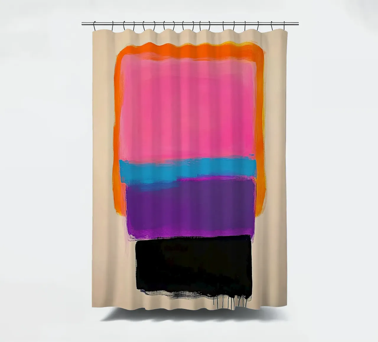 Composizione moderna - rettangoli di colore su beige chiaro tenda da doccia da Euphoria Theresa