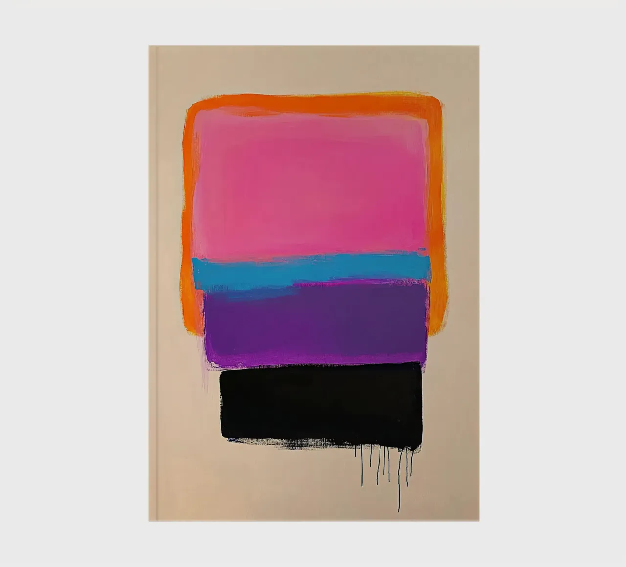 Modern composition - rectangles in colour on light beige notebook by Euphoria Theresa