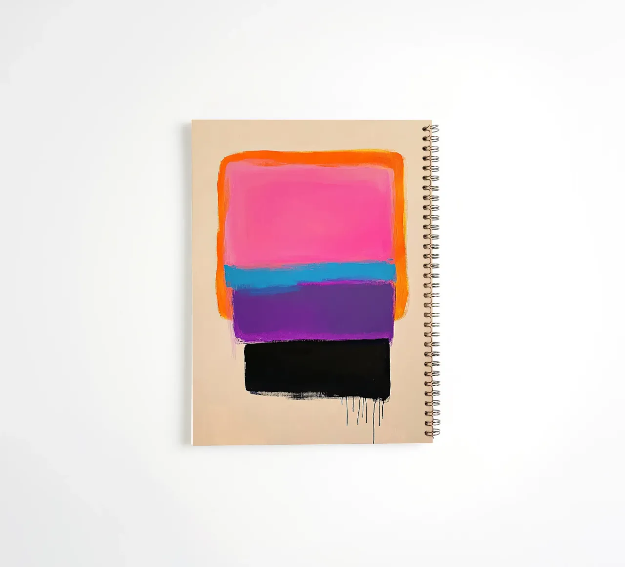 Modern composition - rectangles in colour on light beige spiral notebook by Euphoria Theresa