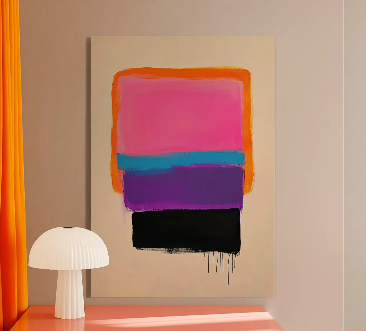 Composición moderna - rectángulos de color sobre beige claro metacrilato de Euphoria Theresa