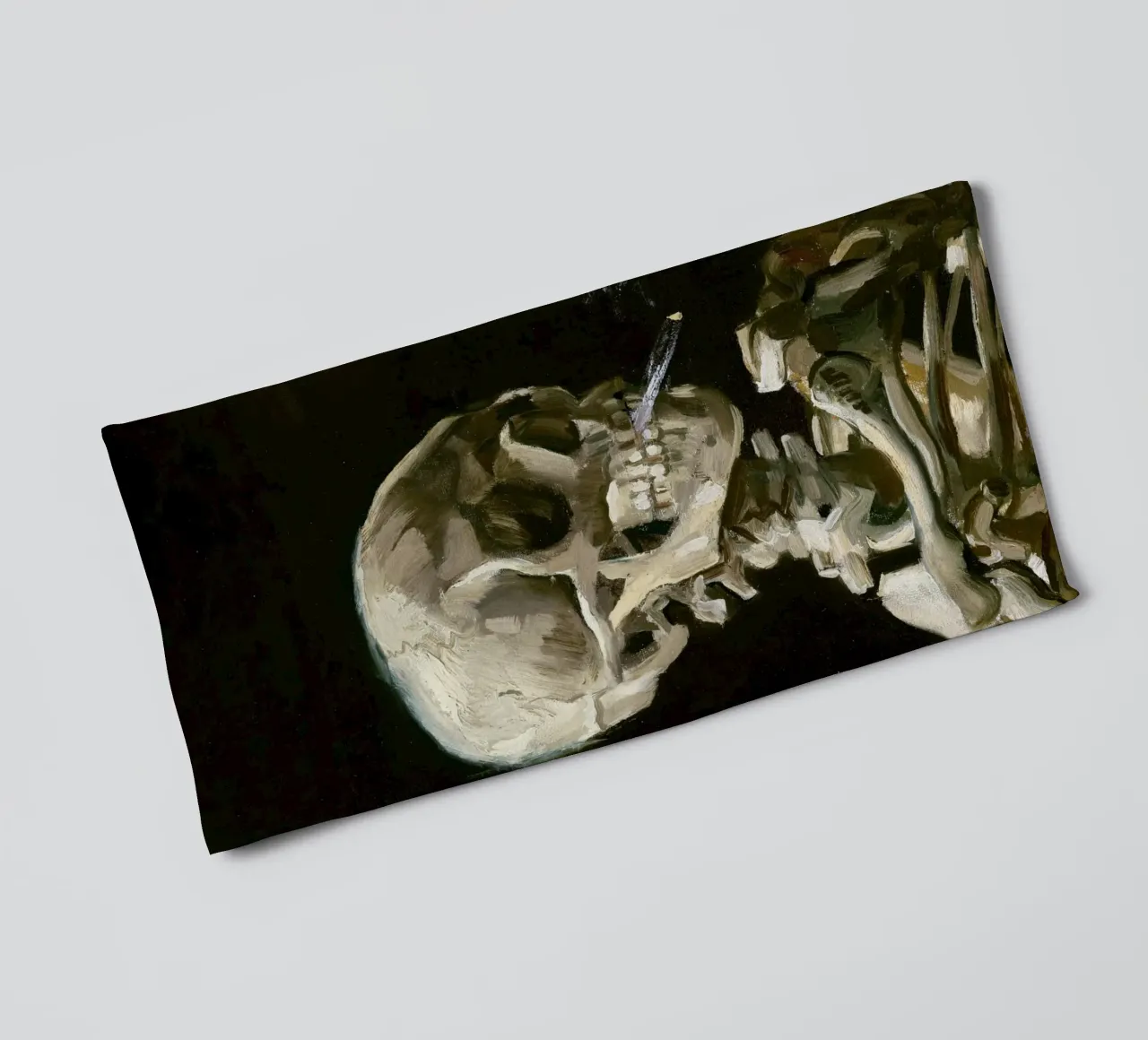 van Gogh - Testa di scheletro con sigaretta accesa asciugamano da bagno da Old Masters