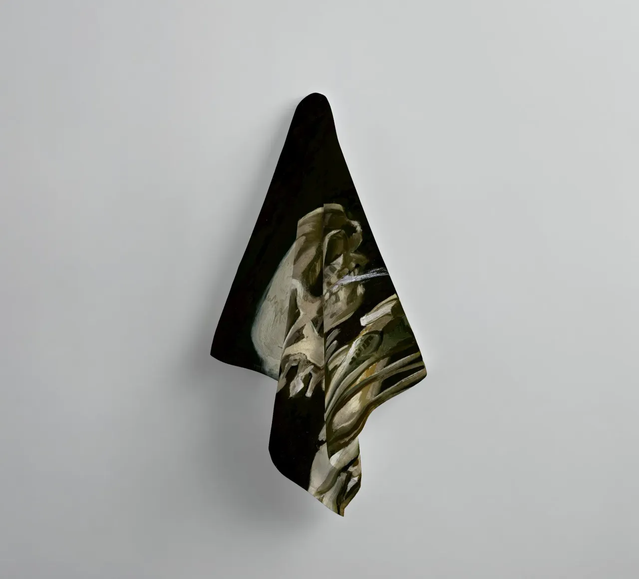 van Gogh - Testa di scheletro con sigaretta accesa asciugamano da bagno da Old Masters