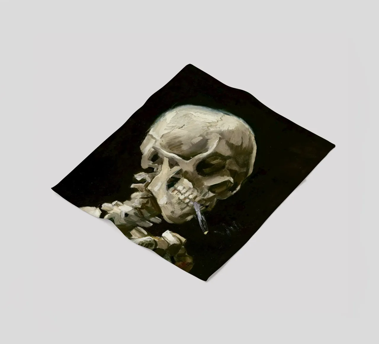 van Gogh - Testa di scheletro con sigaretta accesa coperta in pile da Old Masters