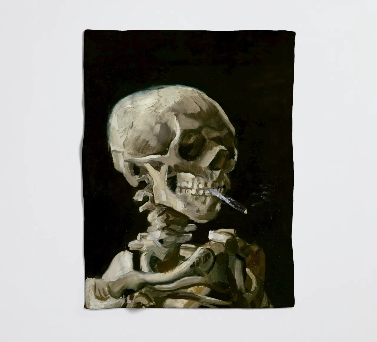 van Gogh - Testa di scheletro con sigaretta accesa coperta in pile da Old Masters