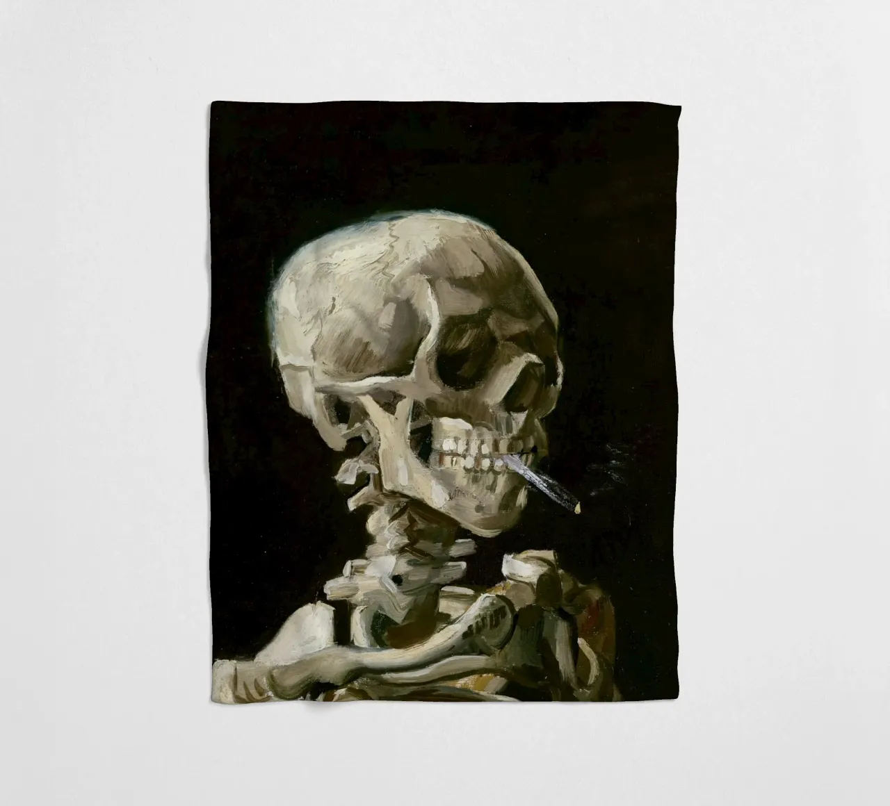 van Gogh - Testa di scheletro con sigaretta accesa coperta in pile da Old Masters