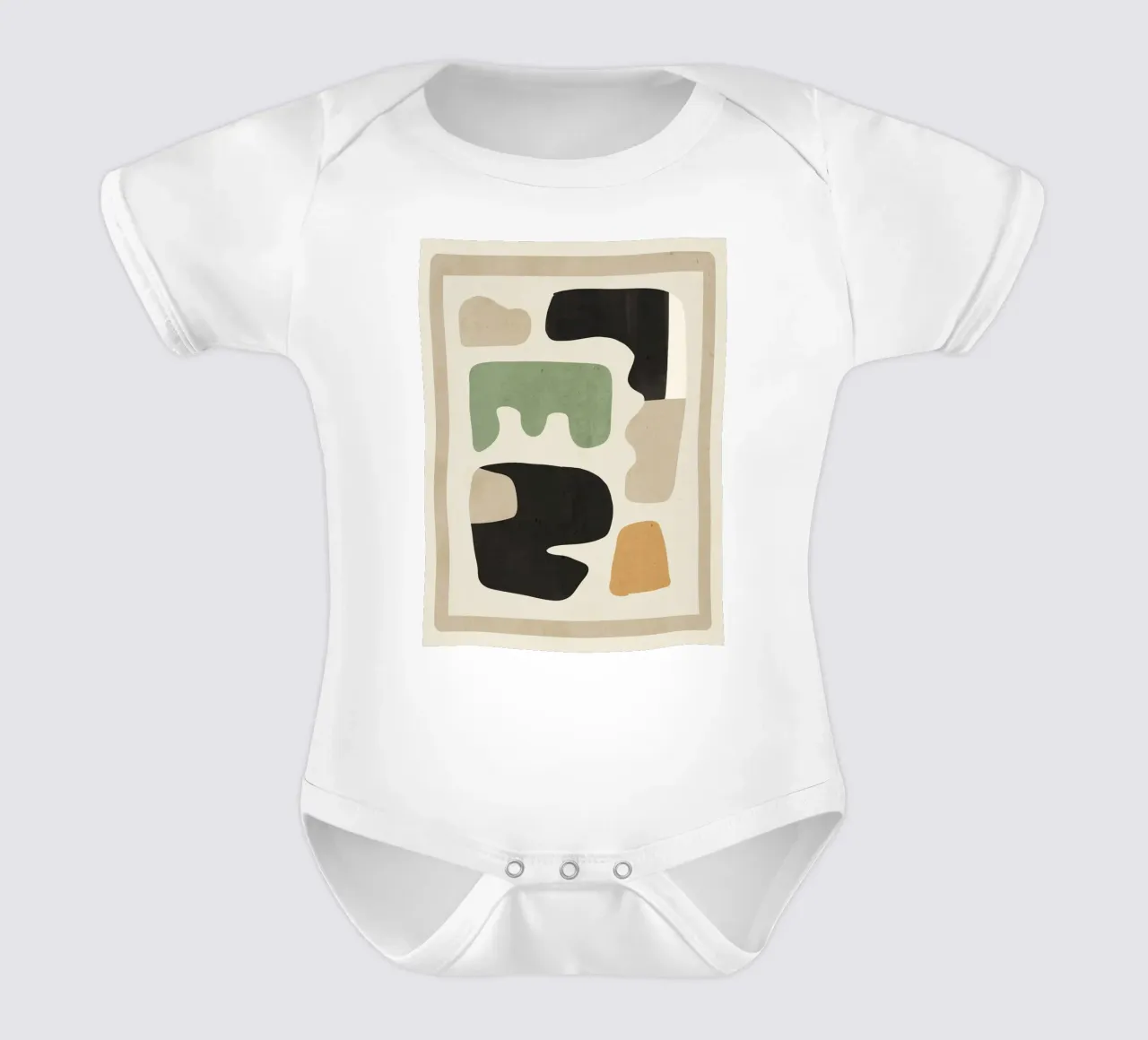 Modern Abstract Minimal Shapes 01 short-sleeve baby romper by ThingDesign