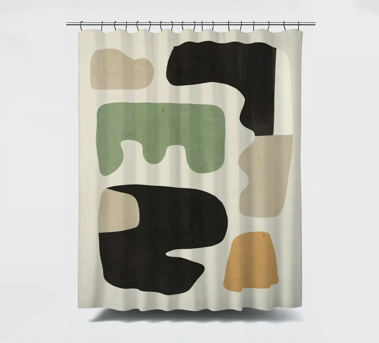 Modern Abstract Minimal Shapes 01 shower curtain by ThingDesign