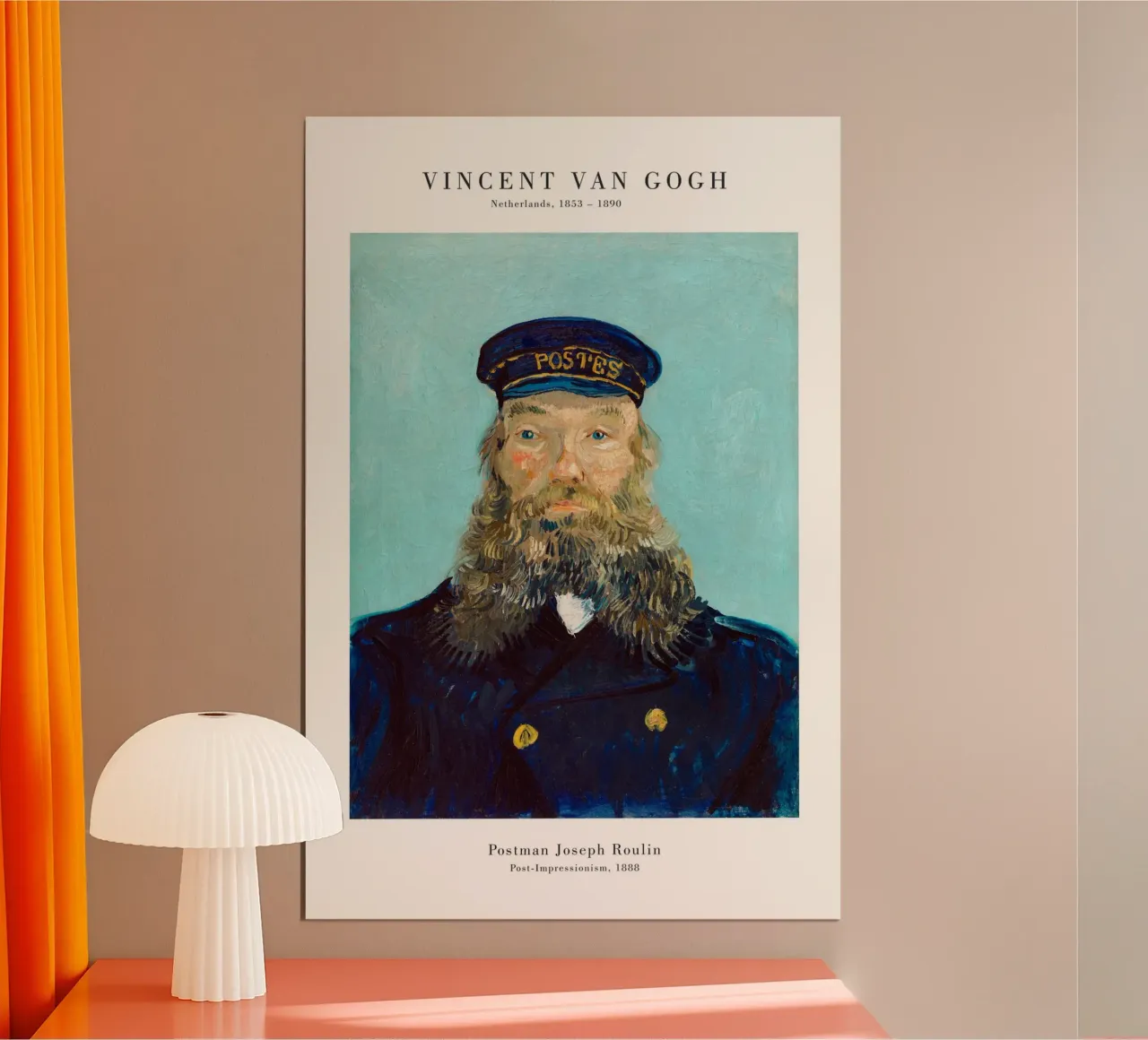 Van Gogh - Il postino Joseph Roulin poster con telaio in plastica da Old Masters
