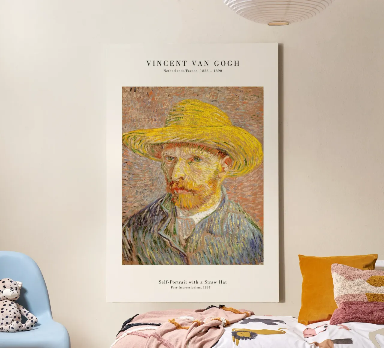 van Gogh - Self-Portrait with the Straw Hat canvas with Floater frame by Old Masters