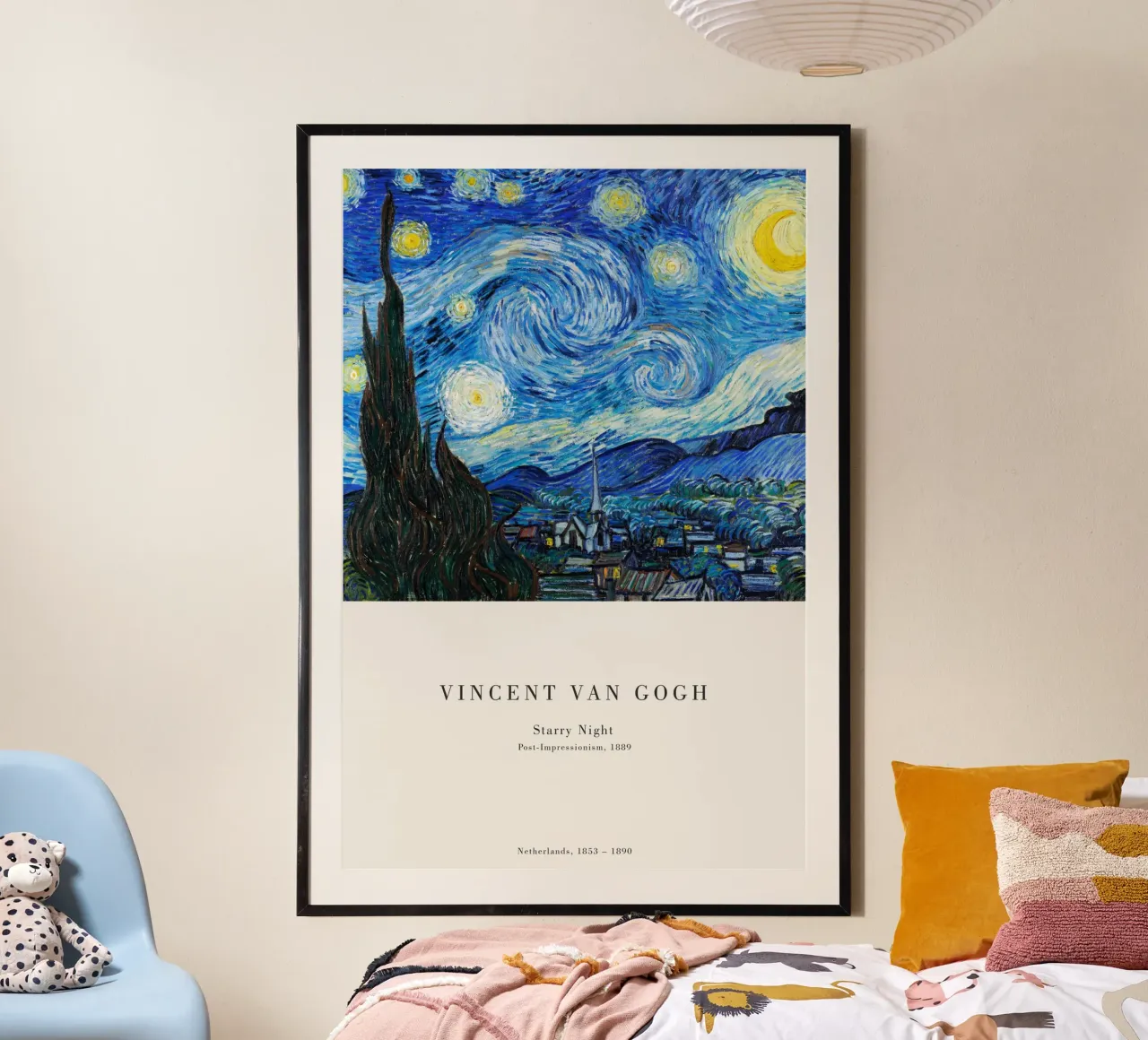 van Gogh - Notte stellata 1889 poster con telaio in legno da Old Masters