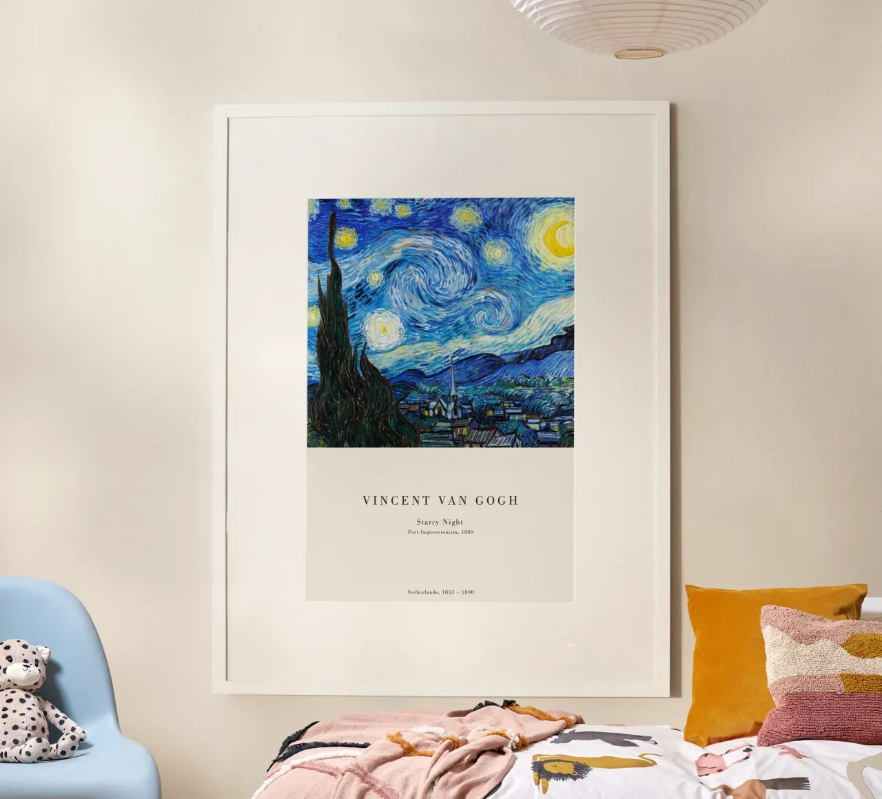 van Gogh - Notte stellata 1889 poster con telaio in legno da Old Masters