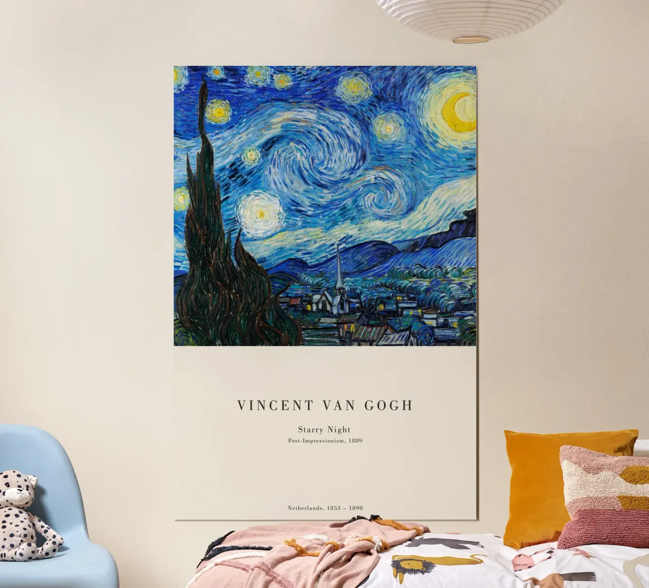 van Gogh - Notte stellata 1889 poster con telaio in legno da Old Masters
