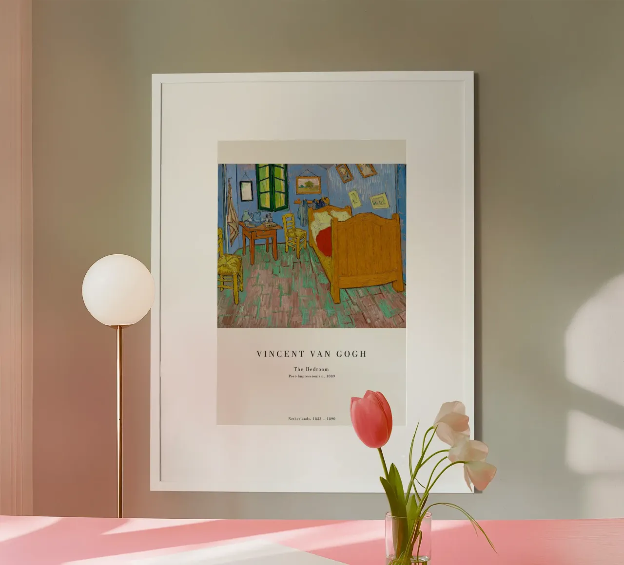 van Gogh - La camera da letto poster con telaio in alluminio da Old Masters