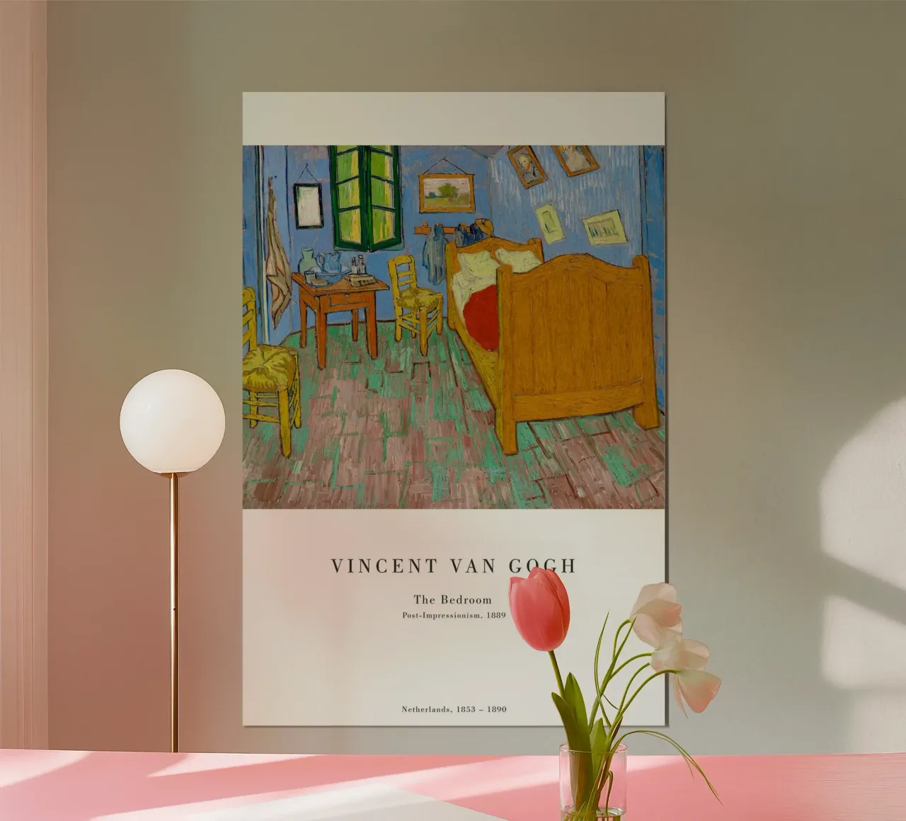 van Gogh - La camera da letto poster con telaio in alluminio da Old Masters